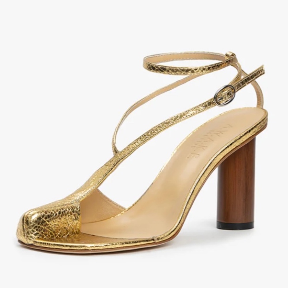 A.W.A.K.E. Mode Christine Shoes in Gold - Picture 2 of 7